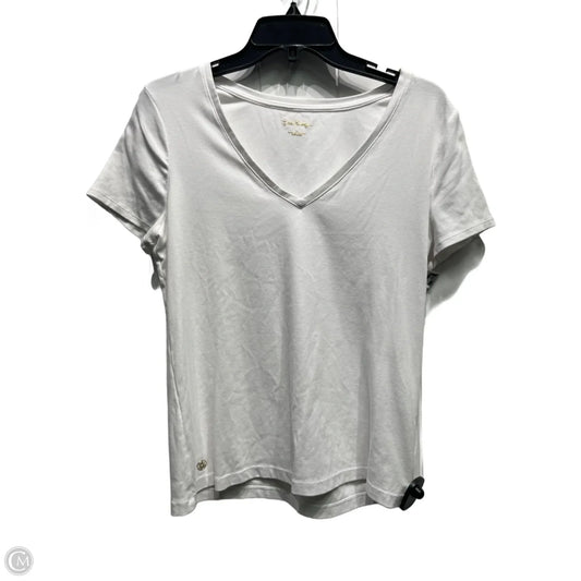 Top Short Sleeve Designer By Lilly Pulitzer In White, Size: L