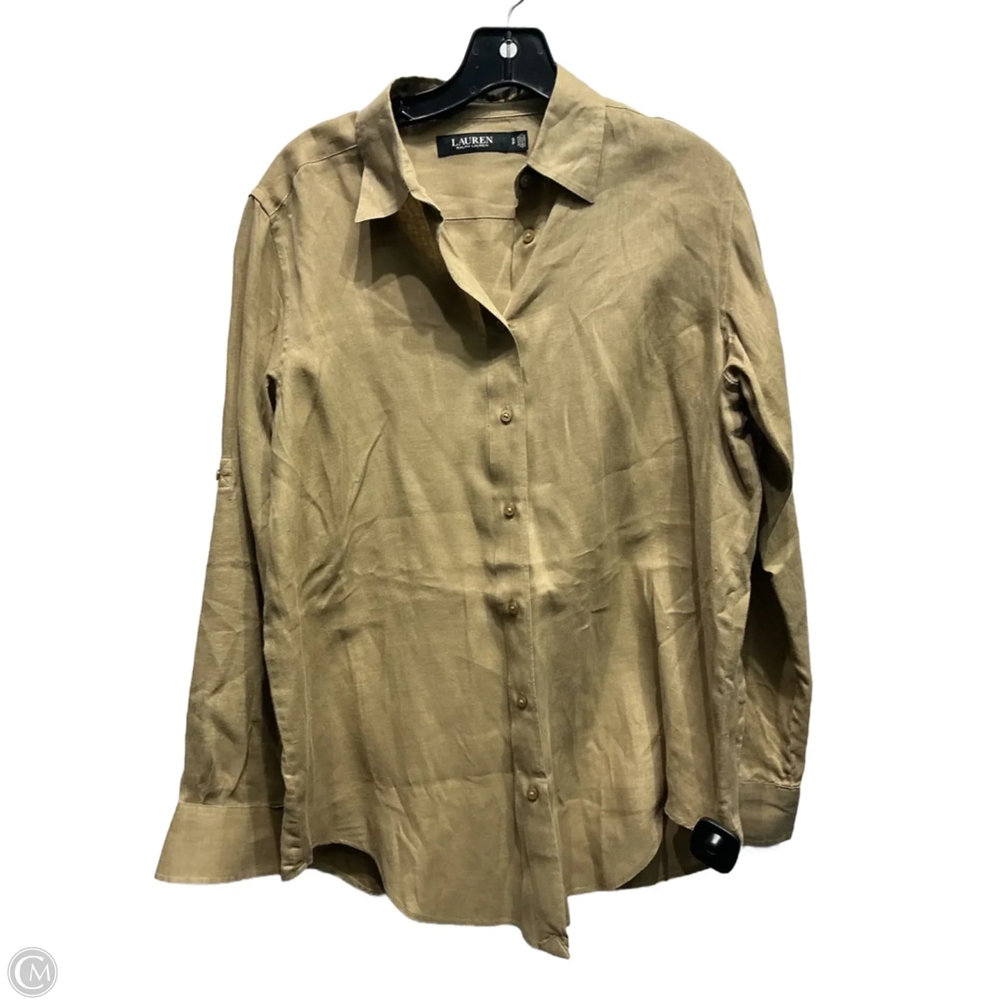 Top Long Sleeve By Ralph Lauren In Tan, Size: S