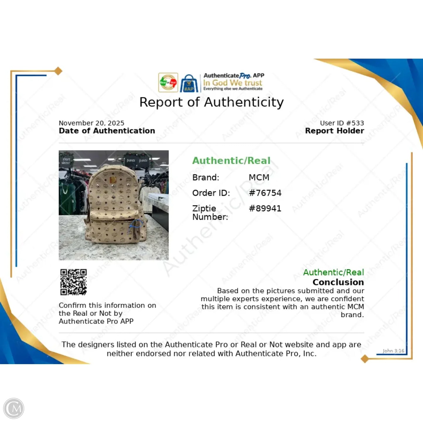 Backpack Luxury Designer By Mcm, Size: Large