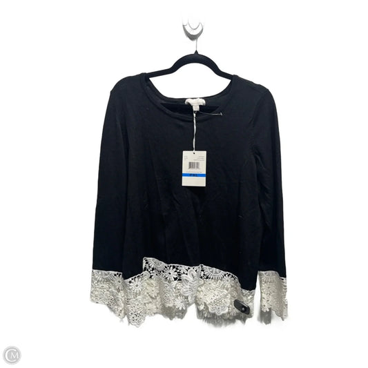 Sweater By Carolyn Taylor In Black & White, Size: Xl
