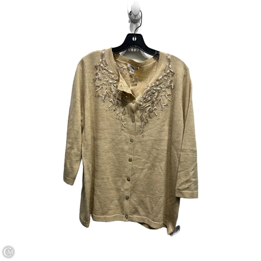 Sweater Cardigan By Coldwater Creek In Tan, Size: Xl