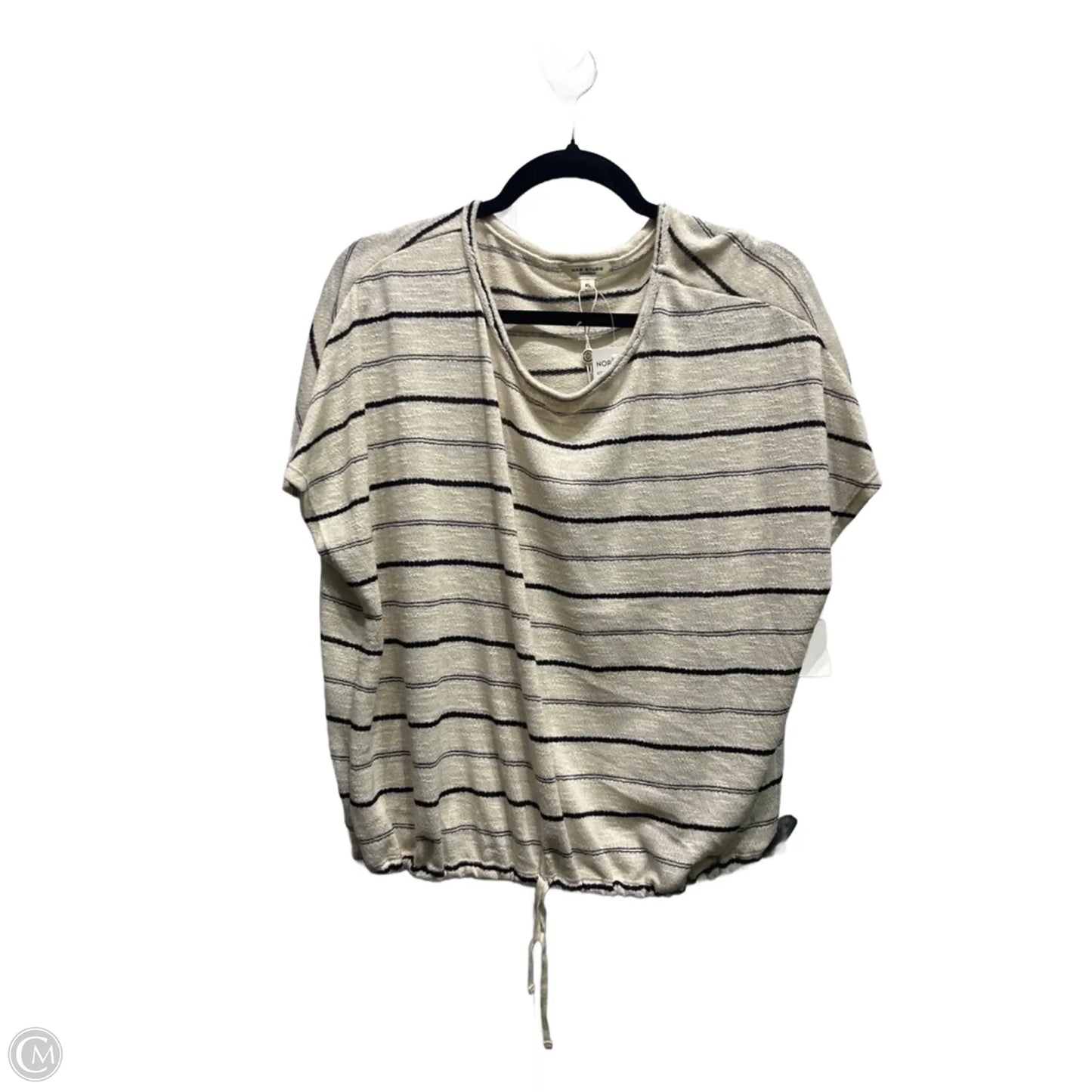 Top Short Sleeve By Max Studio In Black & Tan, Size: Xl