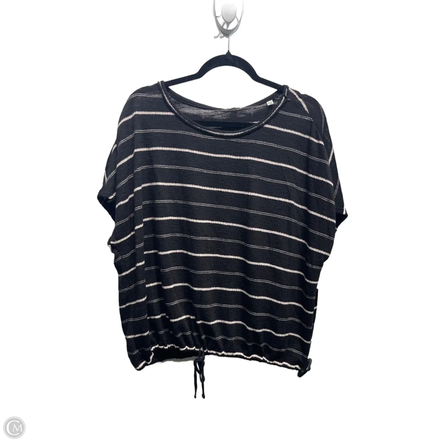 Top Short Sleeve By Max Studio In Black & White, Size: Xl