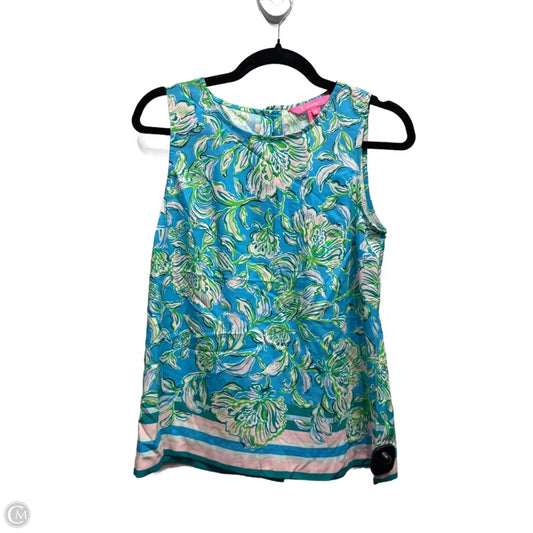 Top Sleeveless Designer By Lilly Pulitzer In Blue & Green, Size: Xs