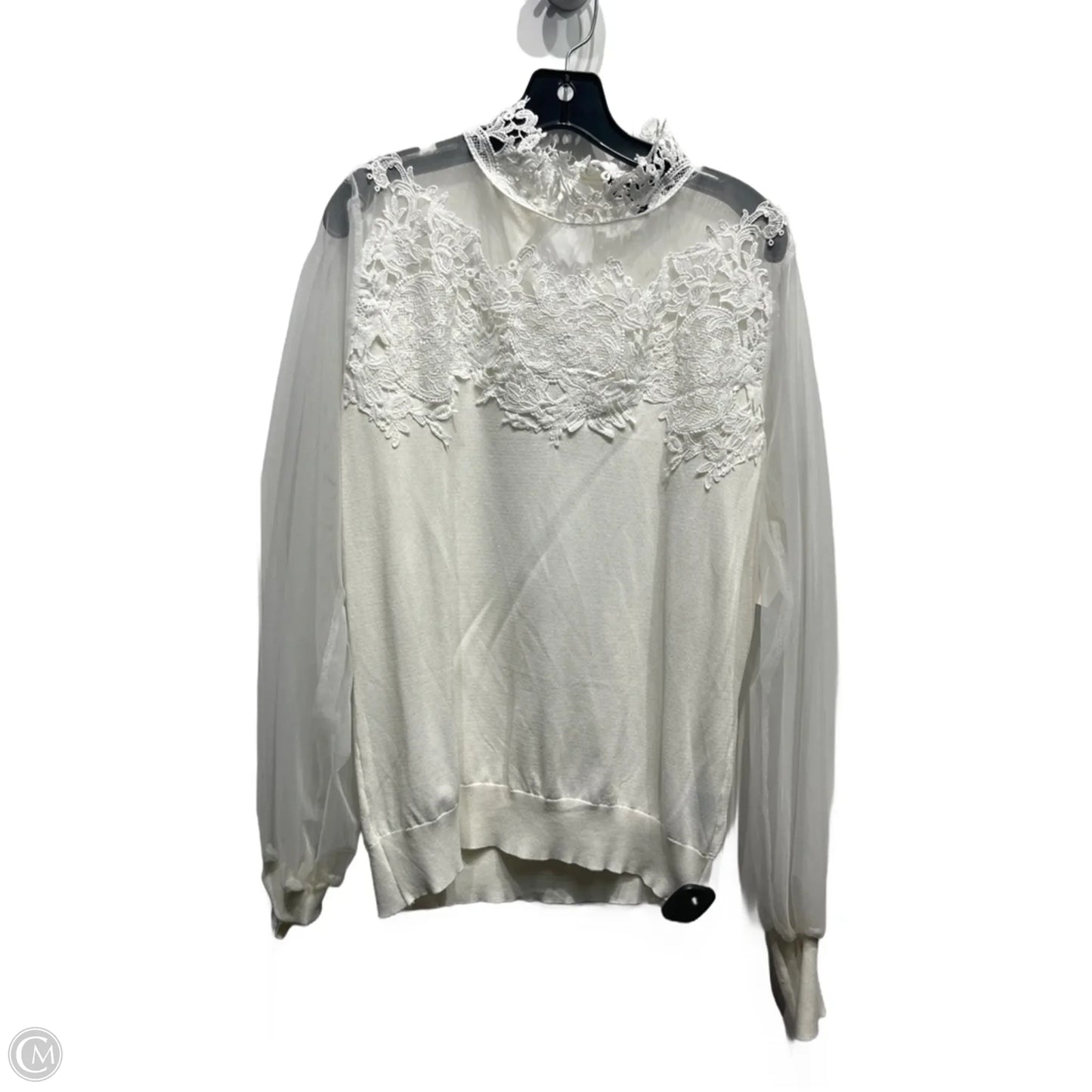 Top Long Sleeve By Adiva In White, Size: Xl