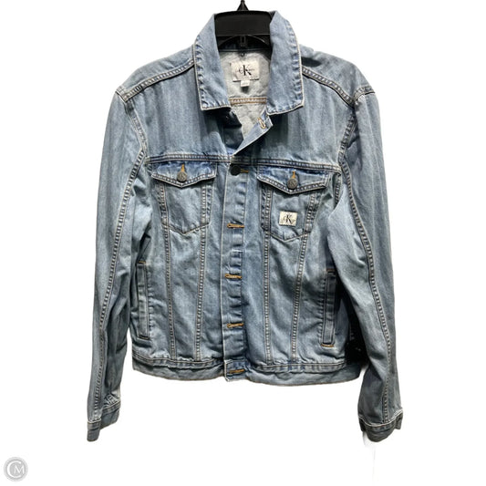 Jacket Denim By Calvin Klein In Blue Denim, Size: L
