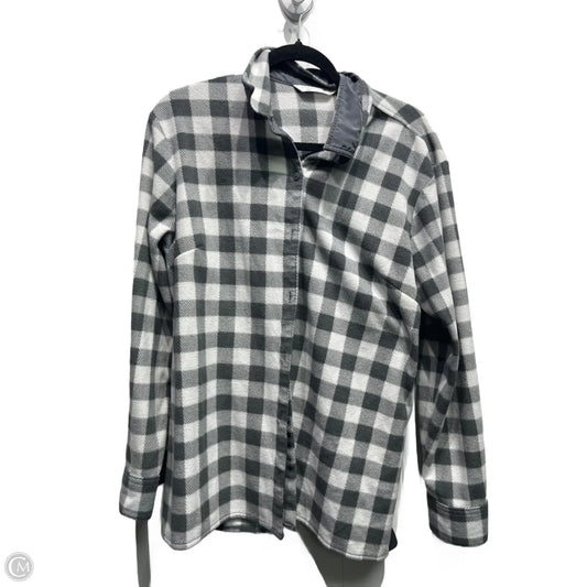 Top Long Sleeve By Riders In Grey & White, Size: Xl