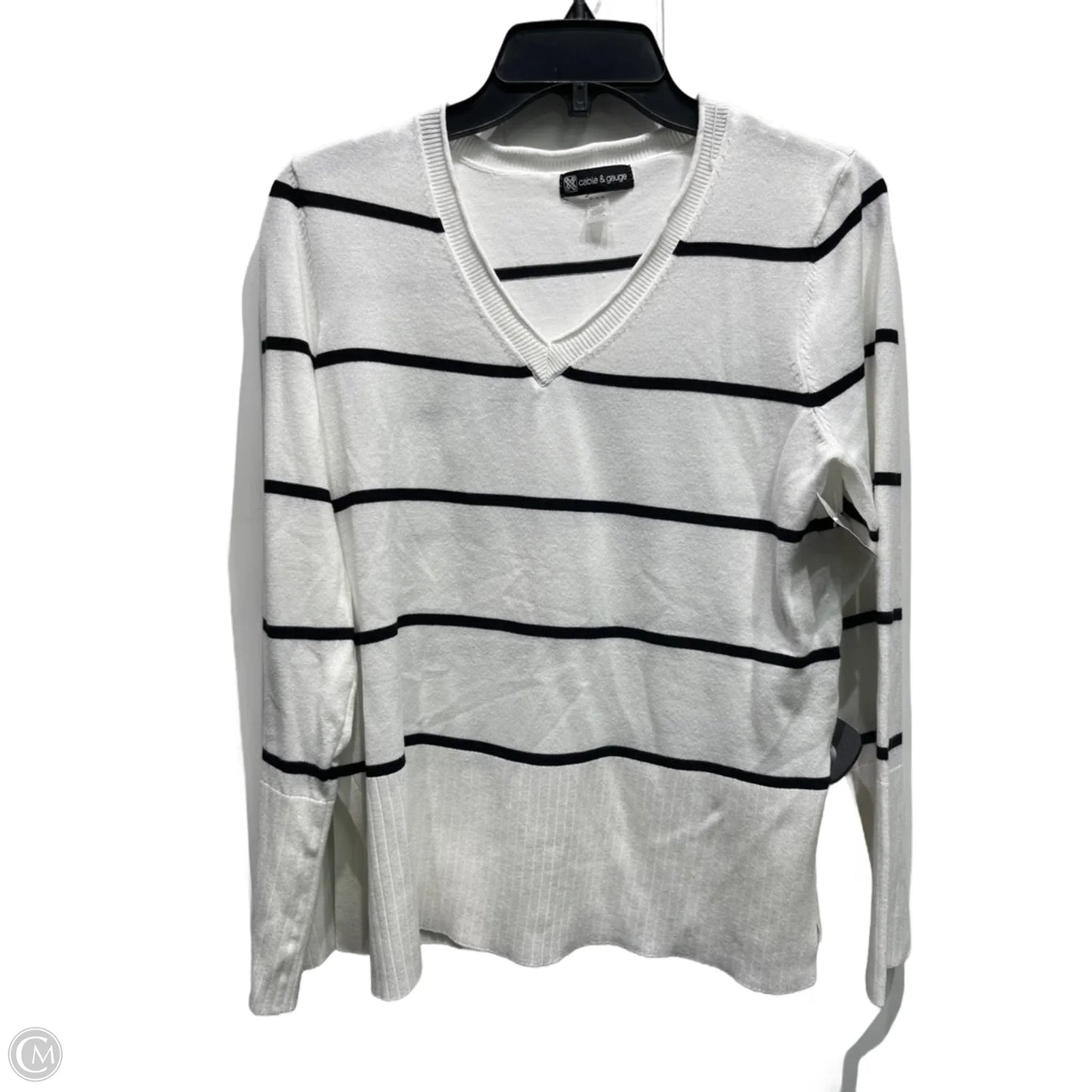 Sweater By Cable And Gauge In Black & White, Size: M