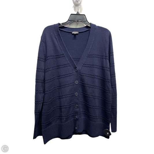 Sweater Cardigan By Talbots In Navy, Size: M