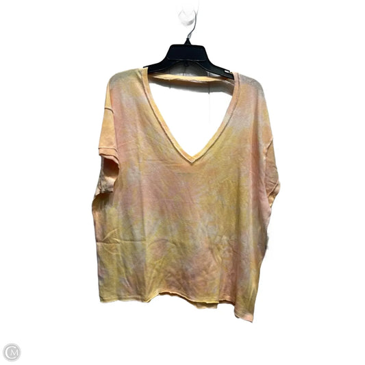 Top Short Sleeve By Free People In Orange & Pink, Size: S