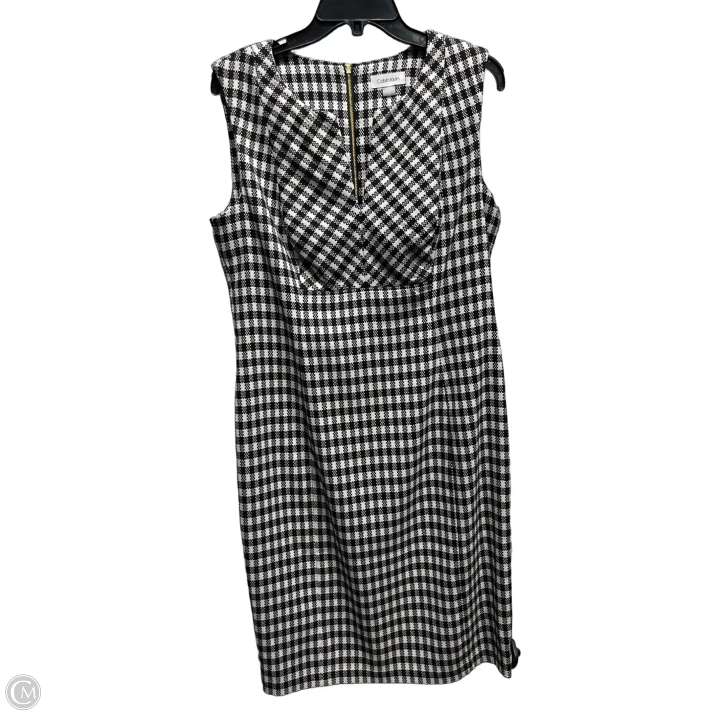 Dress Work By Calvin Klein In Black & White, Size: 12