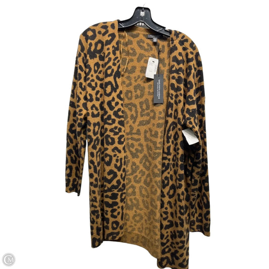Sweater Cardigan Cashmere By Saks Fifth Avenue In Animal Print, Size: M
