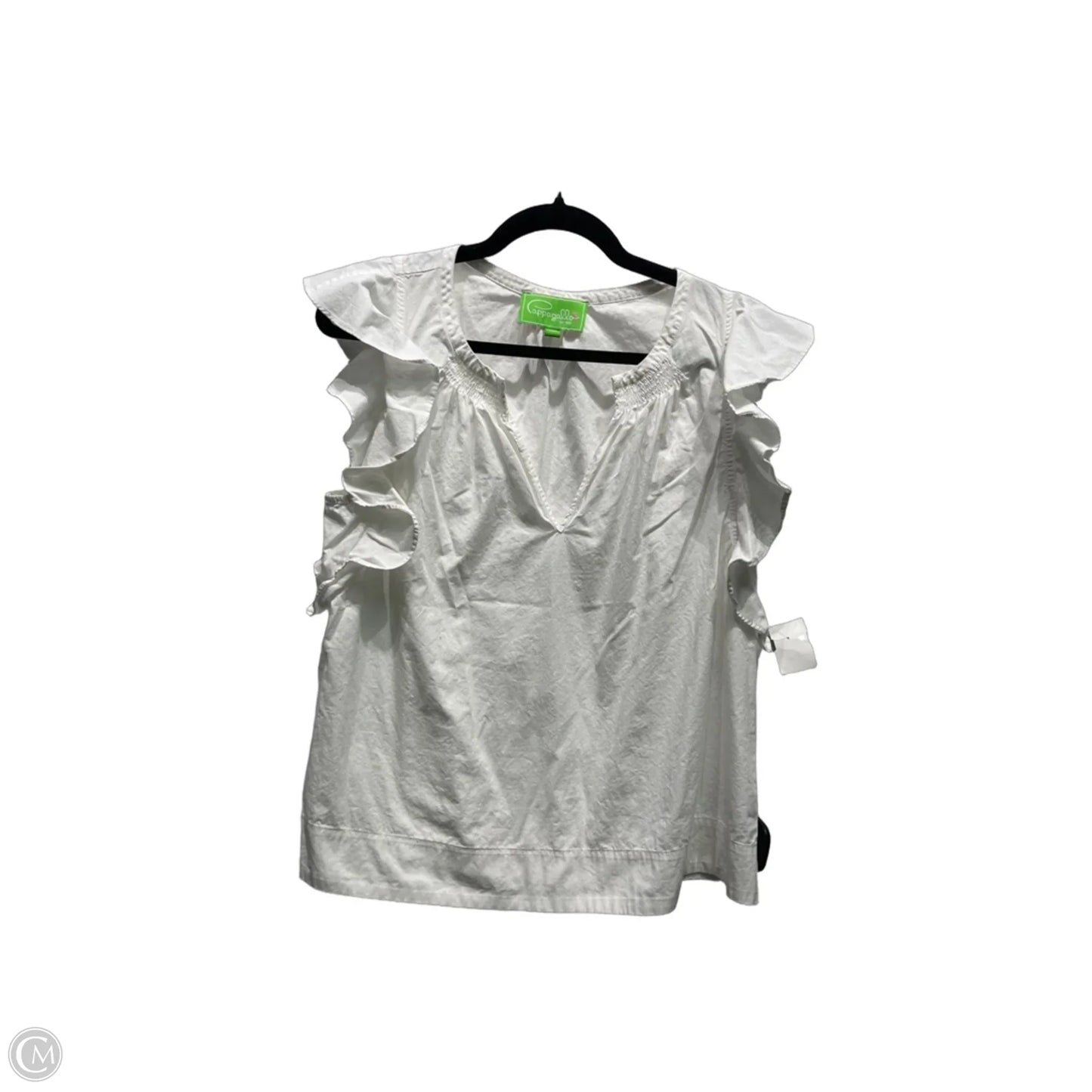 Top Short Sleeve By Cappagallo In White, Size: M