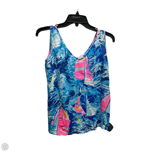 Top Sleeveless Designer By Lilly Pulitzer In Blue & Pink, Size: S