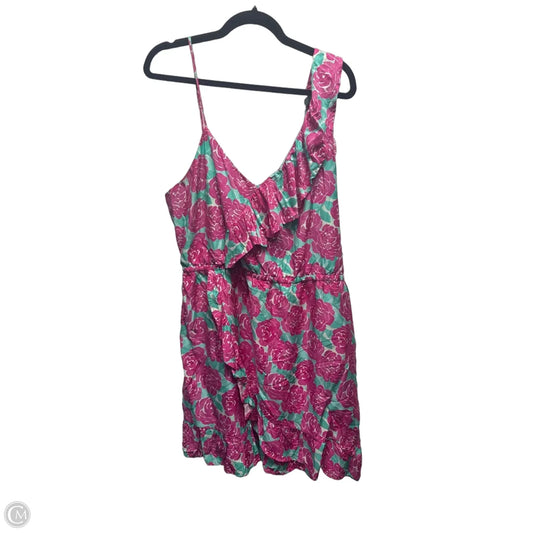 Dress Casual Short By Vineyard Vines In Green & Pink, Size: 16
