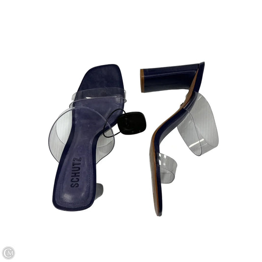 Sandals Heels Stiletto By Schutz In navy, Size: 9