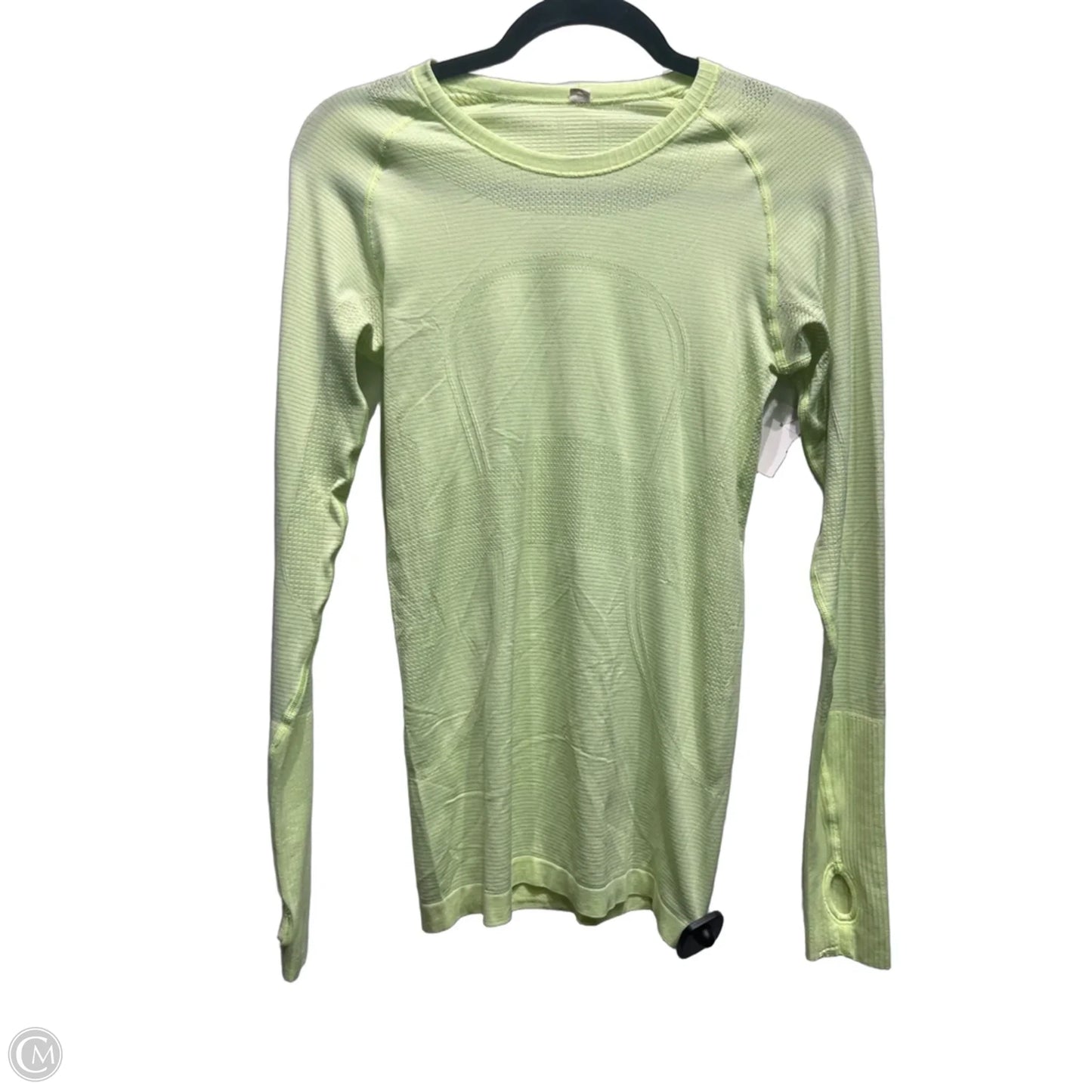 Athletic Top Long Sleeve Collar By Lululemon In Green, Size: 6