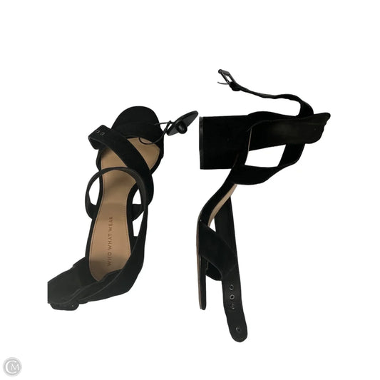 Sandals Heels Block By Who What Wear In Black, Size: 9