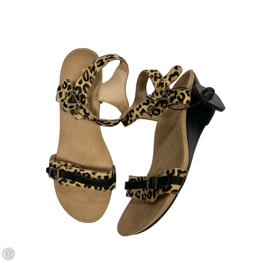 Sandals Heels Wedge By Vionic In Animal Print, Size: 9