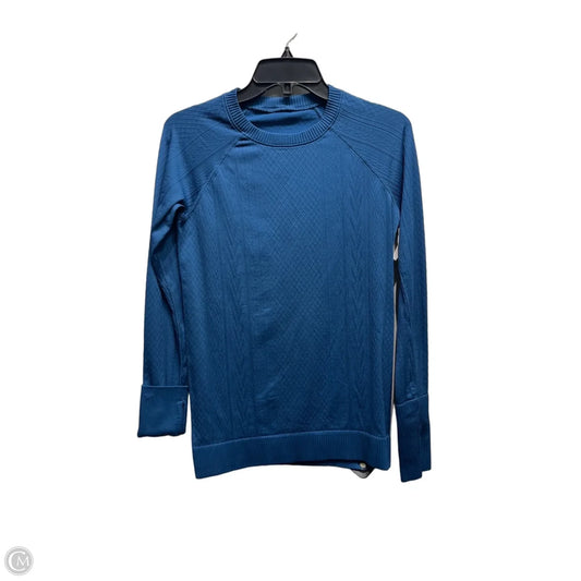 Athletic Top Long Sleeve Collar By Lululemon In Teal, Size: S