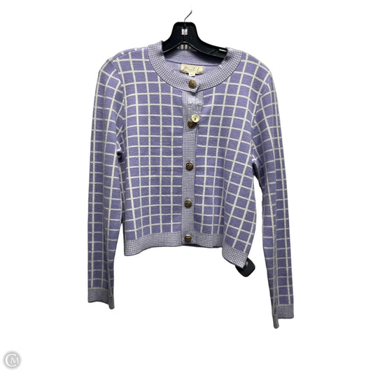 Sweater Cardigan By Marled In Purple & White, Size: M