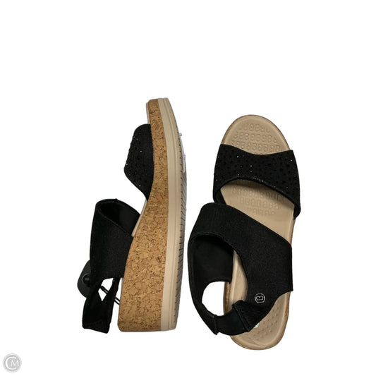 Sandals Heels Wedge By Bzees In Black, Size: 9.5