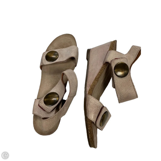 Sandals Heels Wedge By Taos In Tan, Size: 9
