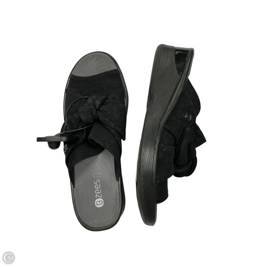 Sandals Heels Wedge By Bzees In Black, Size: 9