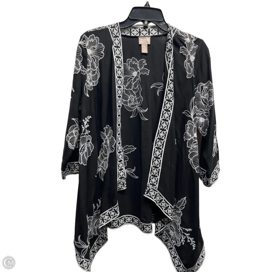 Cardigan By Chicos In Black & White, Size: M