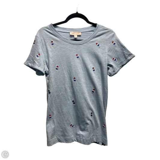 Top Short Sleeve By Philosophy In Blue & Red, Size: L