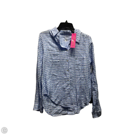 Top Long Sleeve Designer By Lilly Pulitzer In Blue & White, Size: Xs