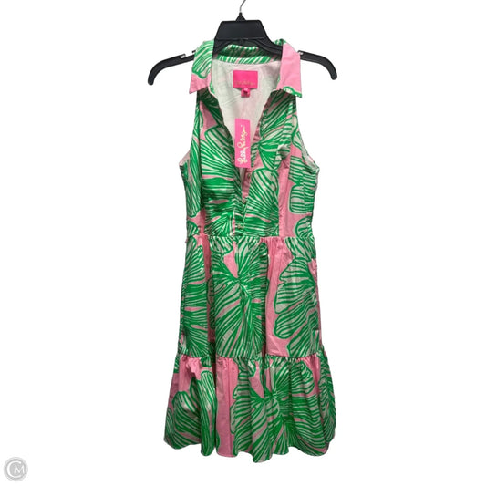 Dress Designer By Lilly Pulitzer In Green & Pink, Size: 10
