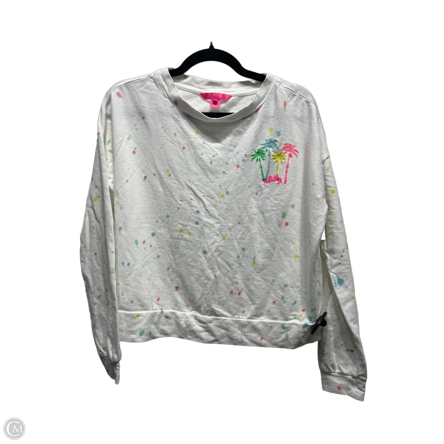 Top Long Sleeve Designer By Lilly Pulitzer In Orange & White, Size: Xs