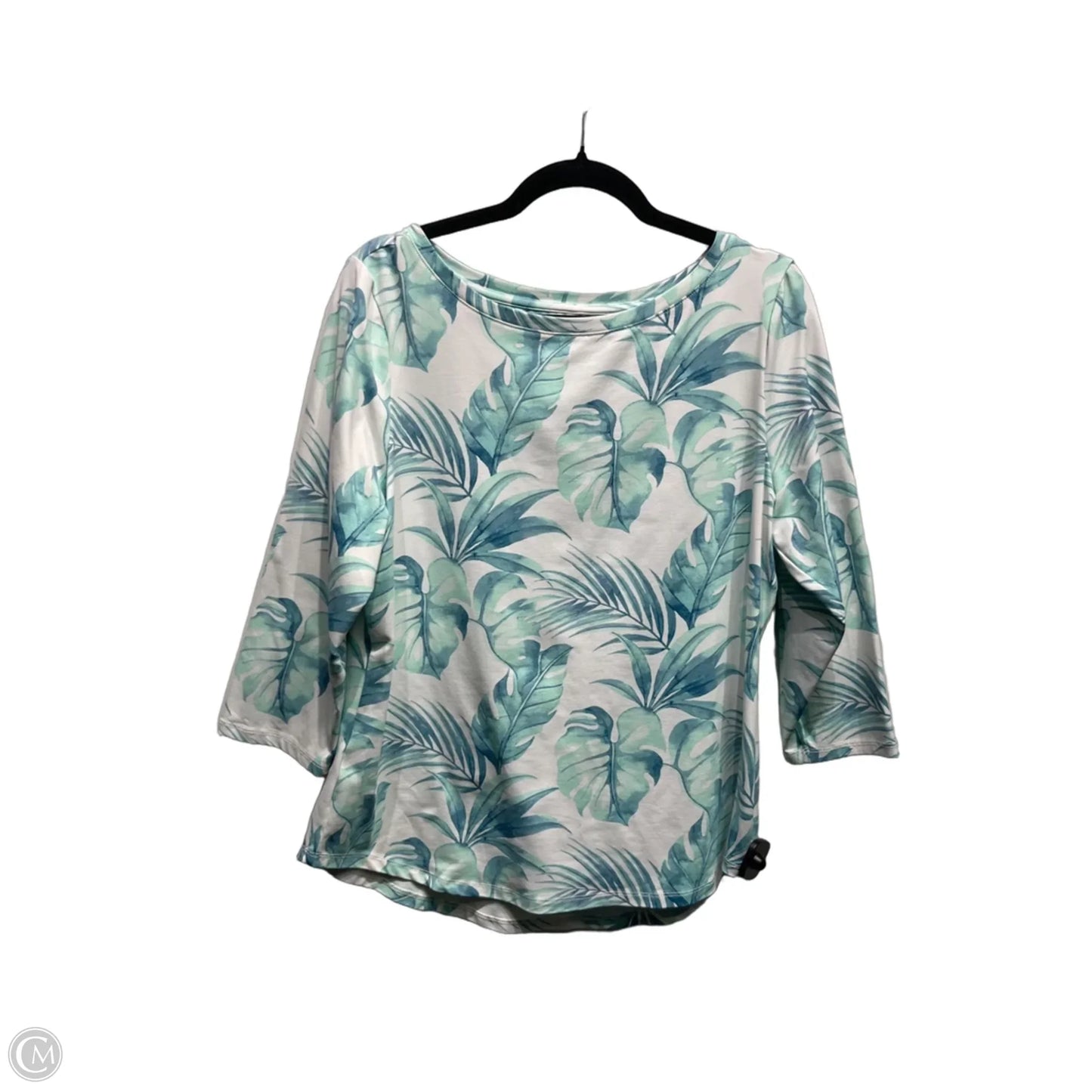 Top 3/4 Sleeve By Tommy Bahama In Blue & White, Size: L