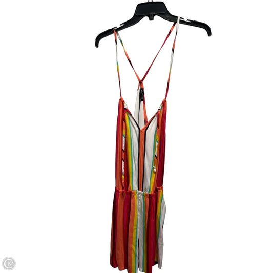 Romper By Express In Orange & White, Size: S