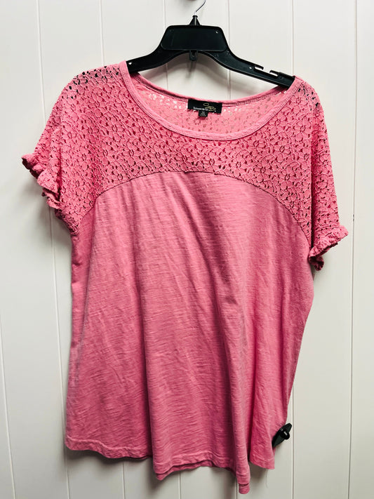 Pink Top Short Sleeve Suzanne Betro, Size 1x