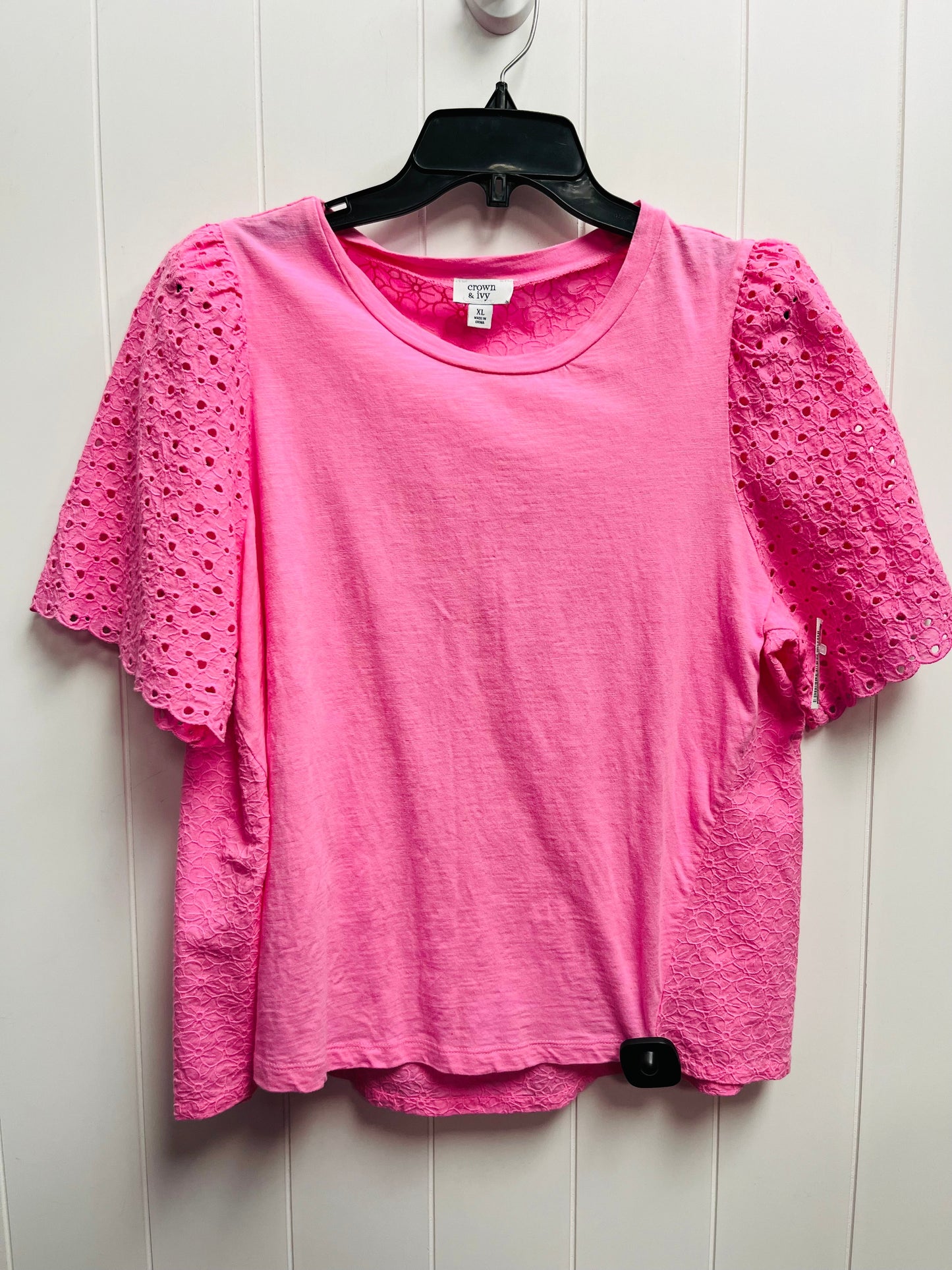 Pink Top Short Sleeve Crown And Ivy, Size Xl