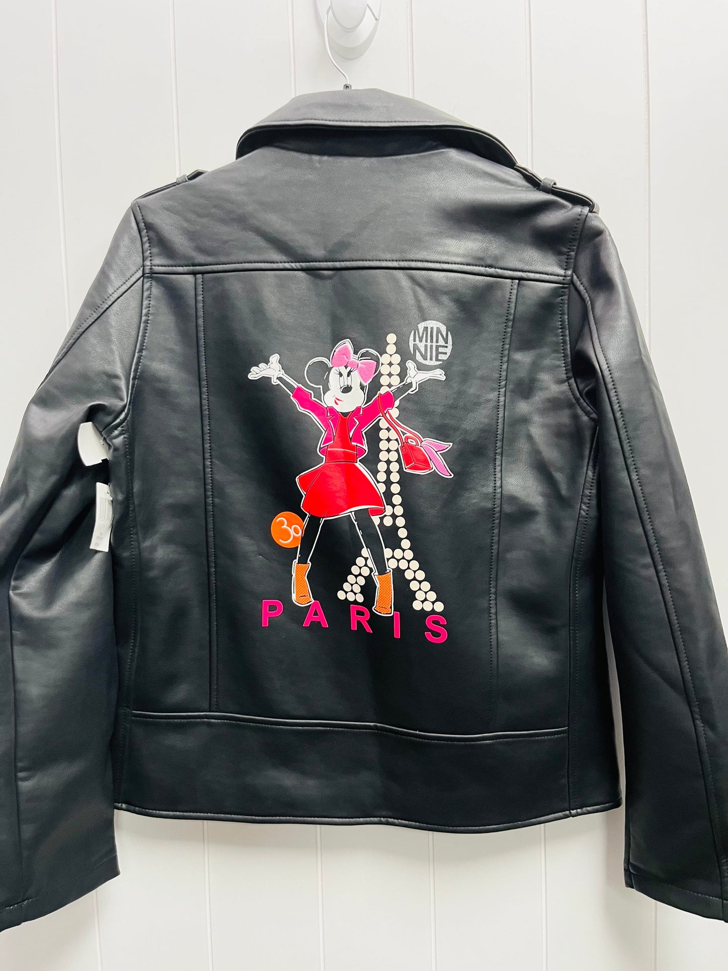 Jacket Moto By Disney Store In Black & Red, Size: M