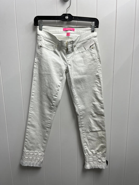 Jeans Skinny By Lilly Pulitzer In White Denim, Size: Xxs