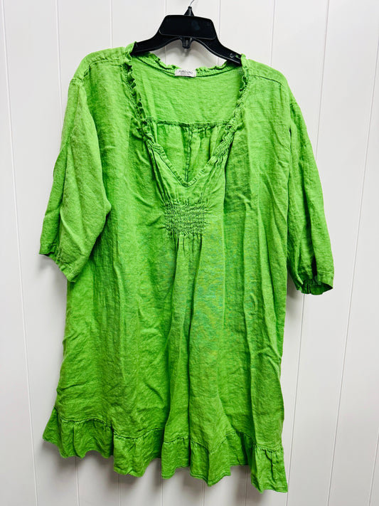 Dress Casual Short By puro lino  In Green, Size: Xl