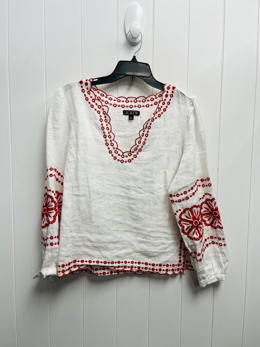 Top Long Sleeve By J. Crew In Red & White, Size: Xs