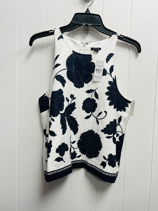 Top Sleeveless By Ann Taylor In Blue & White, Size: S