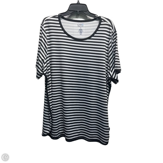 Top Short Sleeve By Croft And Barrow In Black & White, Size: 2x
