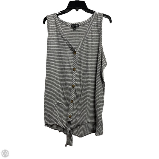 Top Sleeveless By Lane Bryant In Grey & White, Size: 26