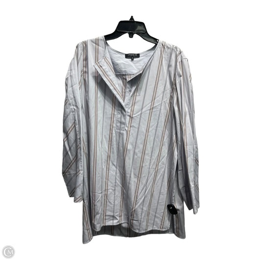 Tunic Designer By Lafayette 148 In Blue & Cream, Size: Xl