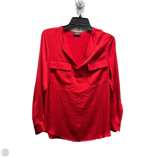 Top Long Sleeve By Jones New York In Red, Size: L