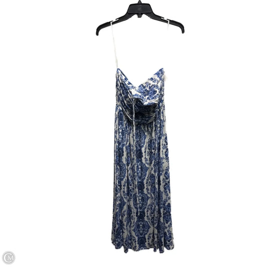 Dress Casual Midi By Soma In Blue & White, Size: M