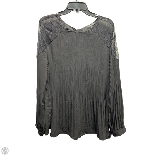 Blouse Long Sleeve By Adrianna Papell In Black, Size: Xl