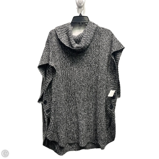 Sweater Short Sleeve By Woman Within In Black & White, Size: 1x