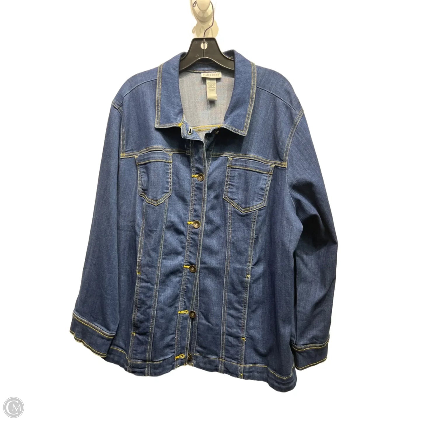 Jacket Denim By Catherines In Blue Denim, Size: 2x